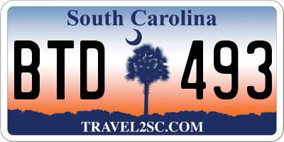 SC license plate BTD493