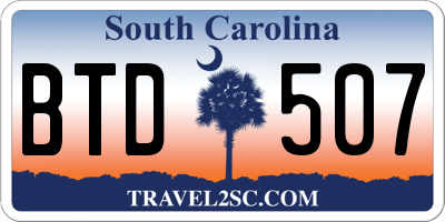 SC license plate BTD507