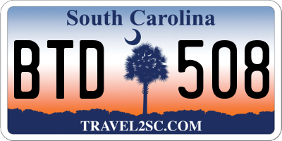 SC license plate BTD508