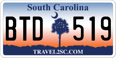 SC license plate BTD519