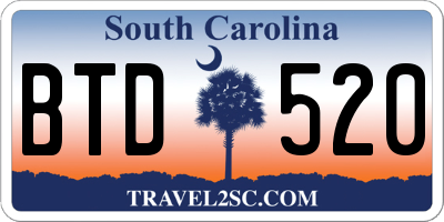 SC license plate BTD520