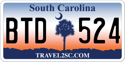 SC license plate BTD524