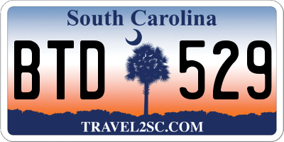 SC license plate BTD529