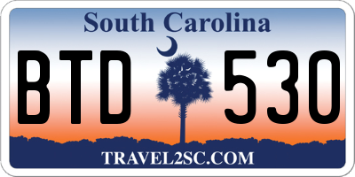SC license plate BTD530