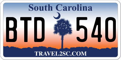 SC license plate BTD540