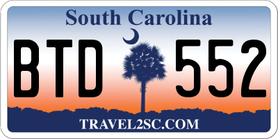 SC license plate BTD552