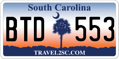 SC license plate BTD553