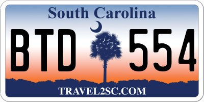SC license plate BTD554