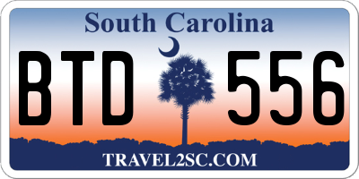 SC license plate BTD556