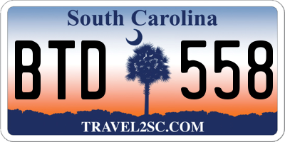 SC license plate BTD558