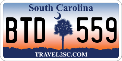 SC license plate BTD559