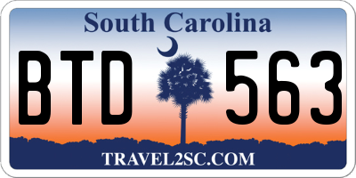 SC license plate BTD563