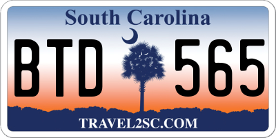 SC license plate BTD565