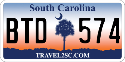 SC license plate BTD574