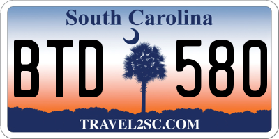 SC license plate BTD580