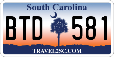 SC license plate BTD581