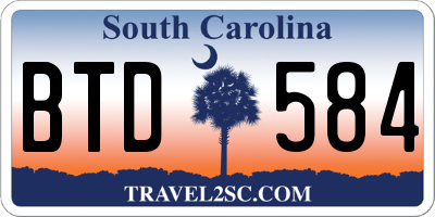 SC license plate BTD584