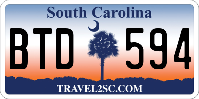 SC license plate BTD594