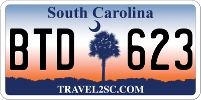 SC license plate BTD623