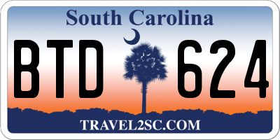 SC license plate BTD624