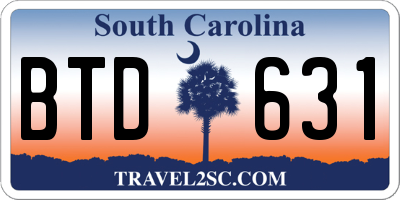 SC license plate BTD631