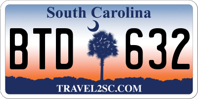SC license plate BTD632