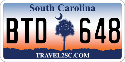 SC license plate BTD648