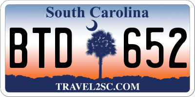 SC license plate BTD652