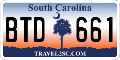 SC license plate BTD661