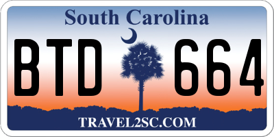SC license plate BTD664