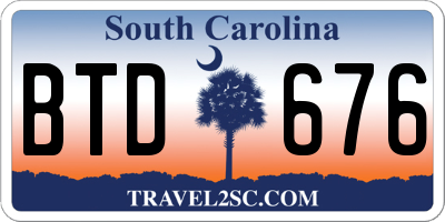 SC license plate BTD676