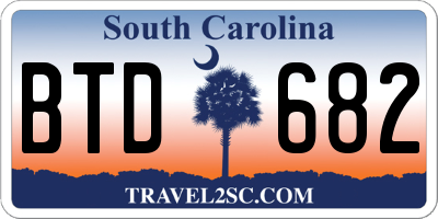 SC license plate BTD682