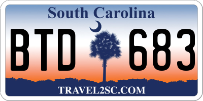 SC license plate BTD683