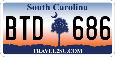 SC license plate BTD686