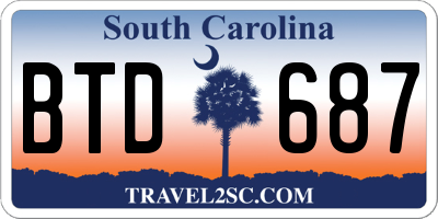 SC license plate BTD687
