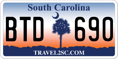 SC license plate BTD690