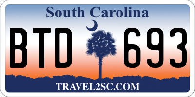 SC license plate BTD693
