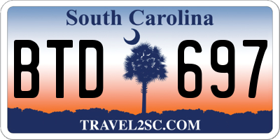 SC license plate BTD697