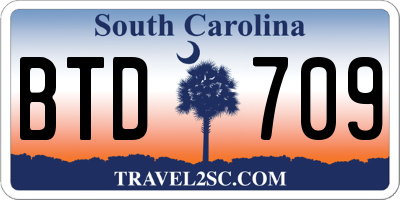 SC license plate BTD709