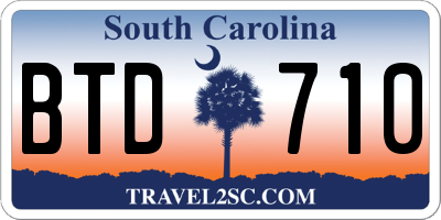 SC license plate BTD710