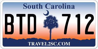 SC license plate BTD712