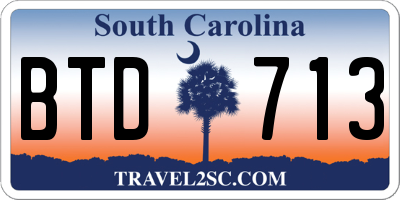 SC license plate BTD713