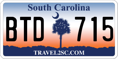 SC license plate BTD715