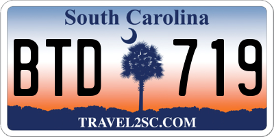 SC license plate BTD719