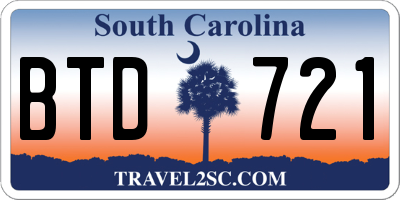 SC license plate BTD721