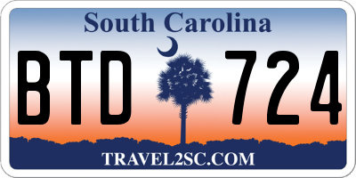 SC license plate BTD724