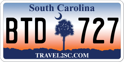 SC license plate BTD727