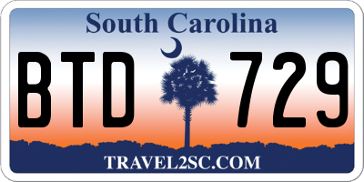 SC license plate BTD729