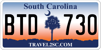 SC license plate BTD730