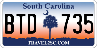 SC license plate BTD735